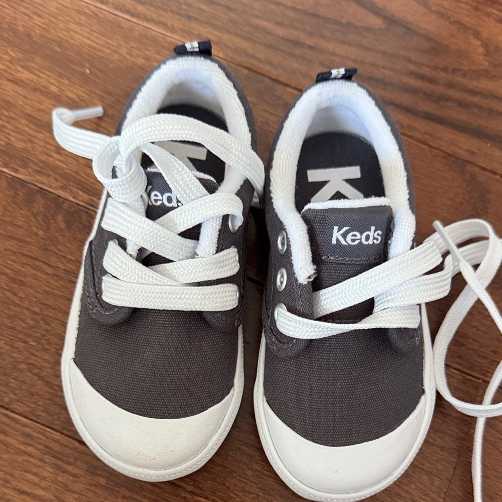 Keds Kids Charcoal and White Sneakers